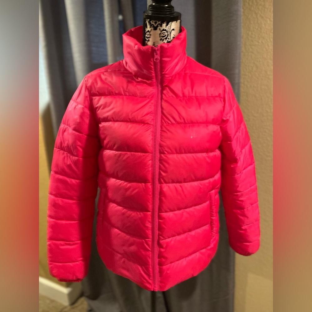 Nordstrom puffer coat hot pink size xs
